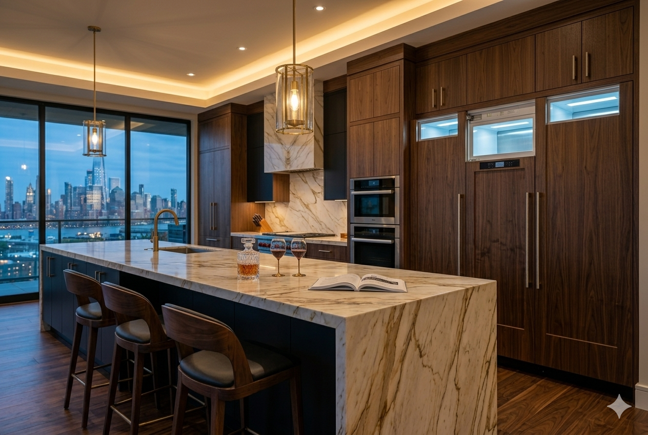 Close-up of Sub-Zero appliance control panel showing EC error code diagnostic display in a NYC luxury kitchen